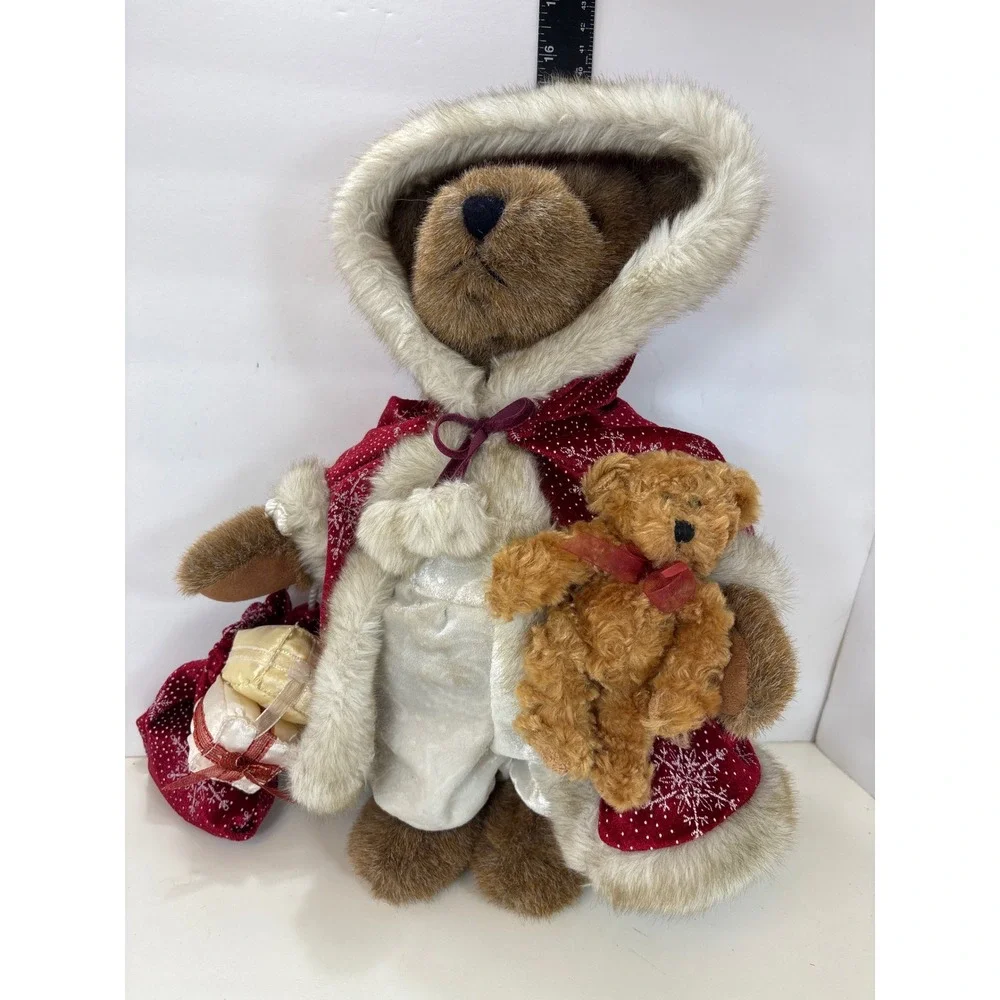 2003 Sasha & Nicholas Holiday Collectible Bear Red Velvet Cape Snowflake 15